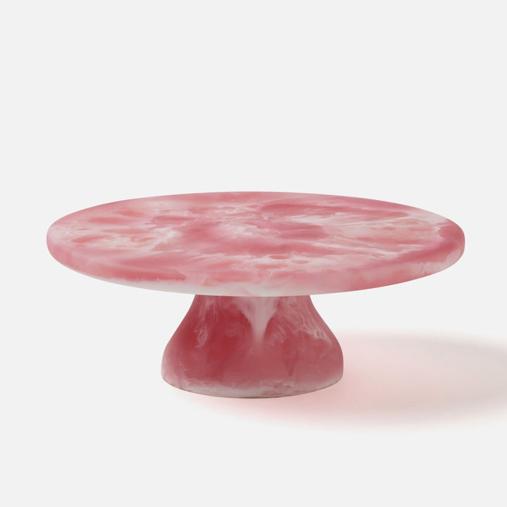 Hugo Pink Swirled Cake Stand Resin Large