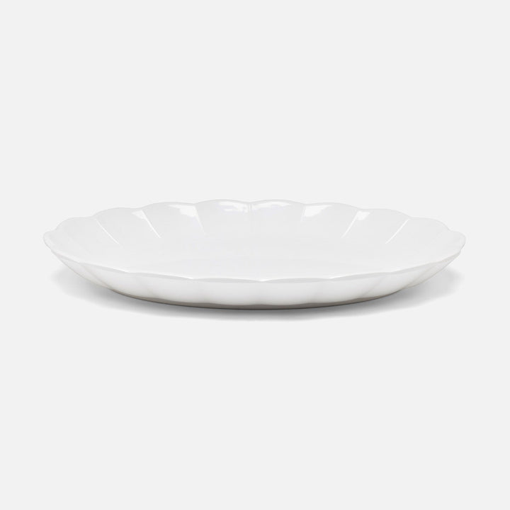 Iris White Scallop Oval Serving Platter Melamine Large Pack/2