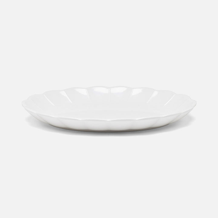 Iris White Scallop Oval Serving Platter Melamine Small Pack/2