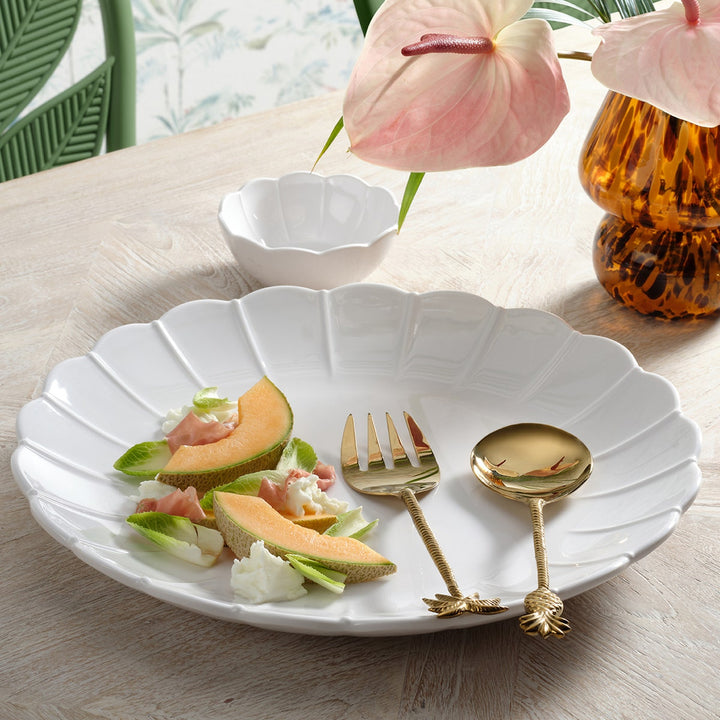 Iris White Scallop Serving Bowl Melamine Small Pack/2