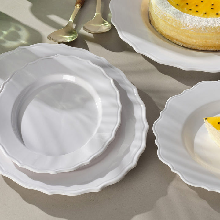 Laguna White Round Serving Platter Melamine Large Pack/2