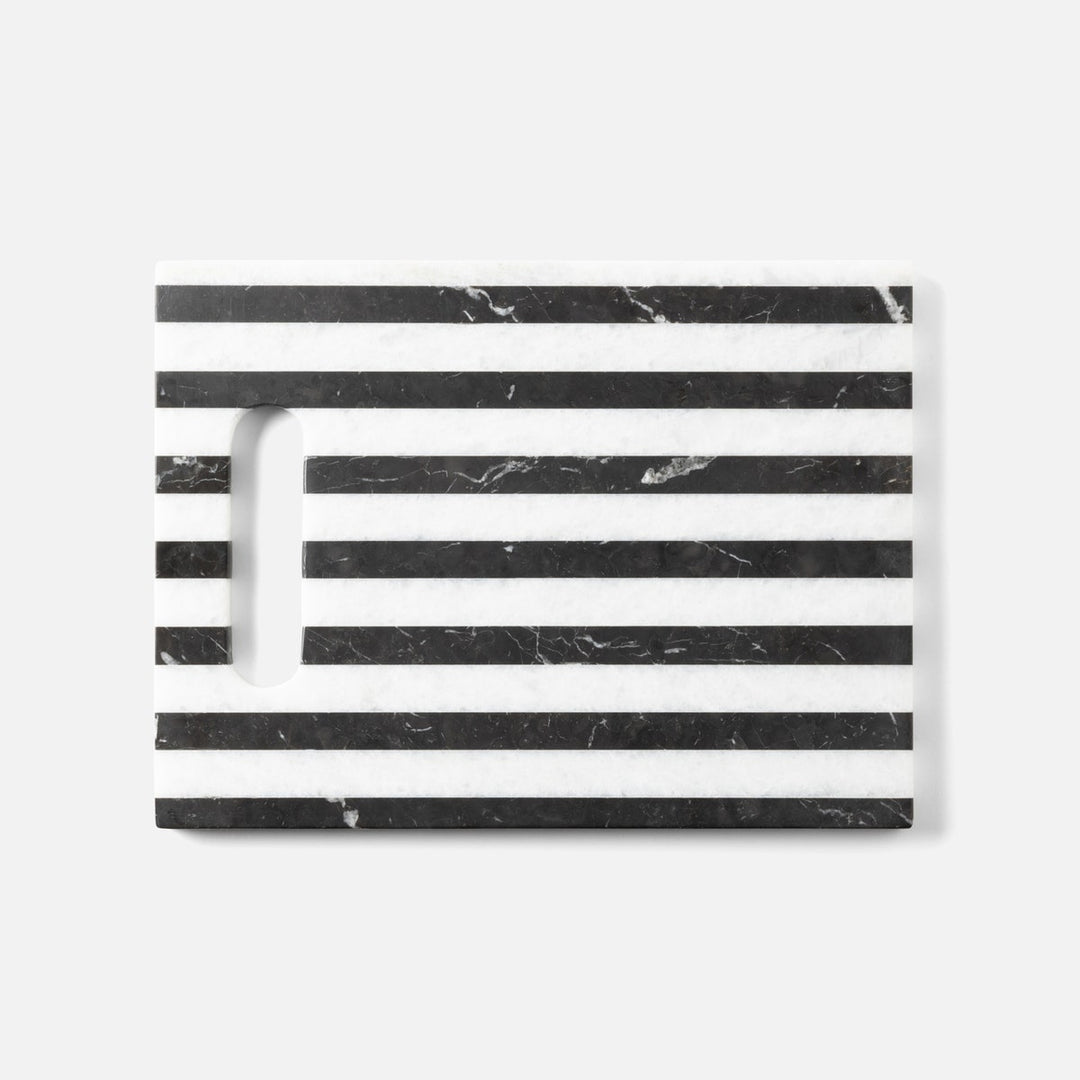 Marceau Black/White Striped Serving Board Marble 12"X16"