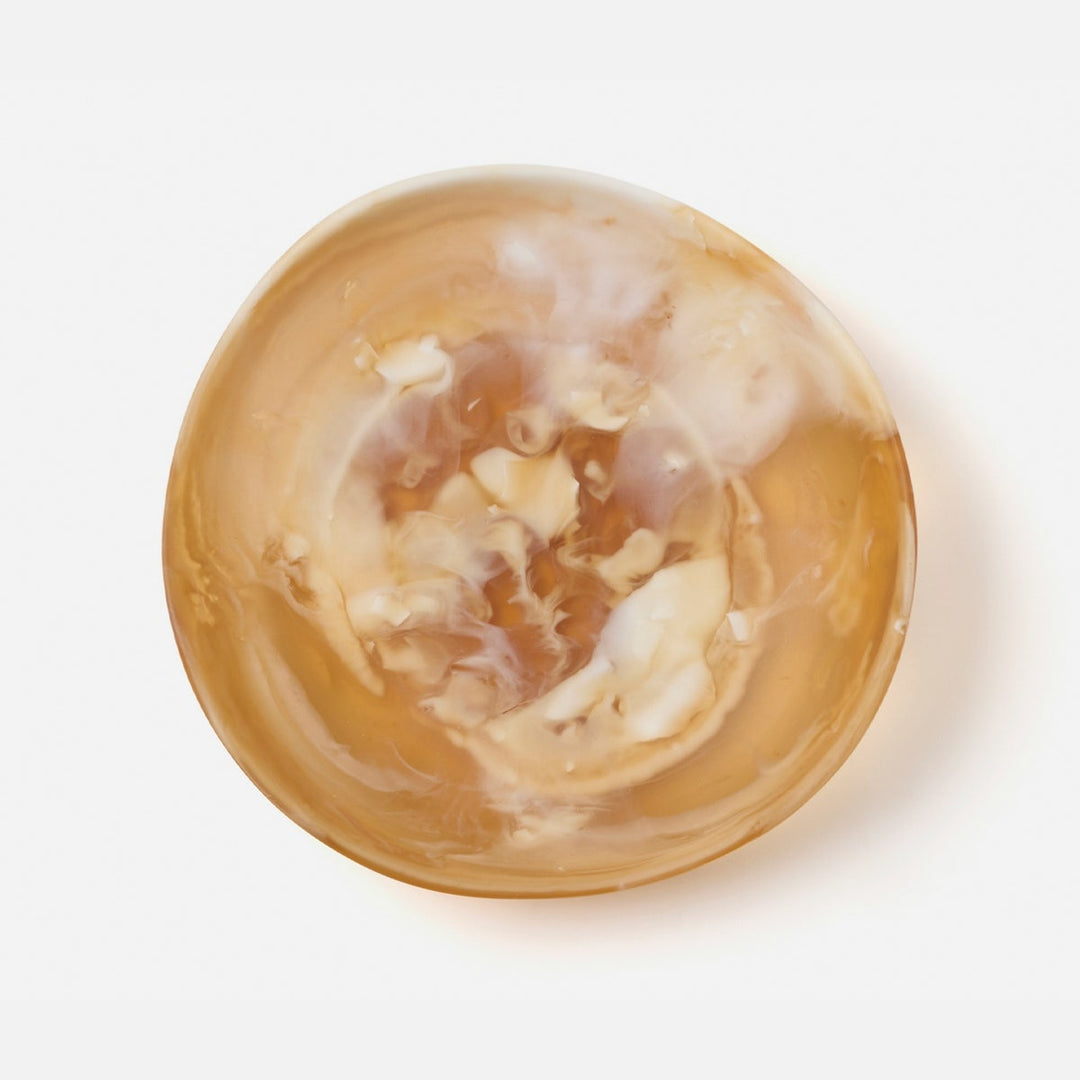 Mazzy Amber Swirled Serving Bowls Resin Set/2