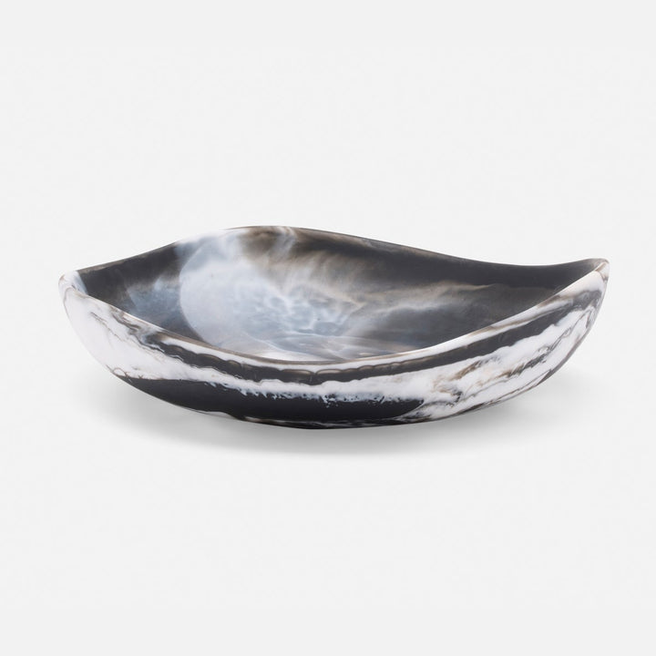 Mazzy Black Swirled Serving Bowls Resin Set/2
