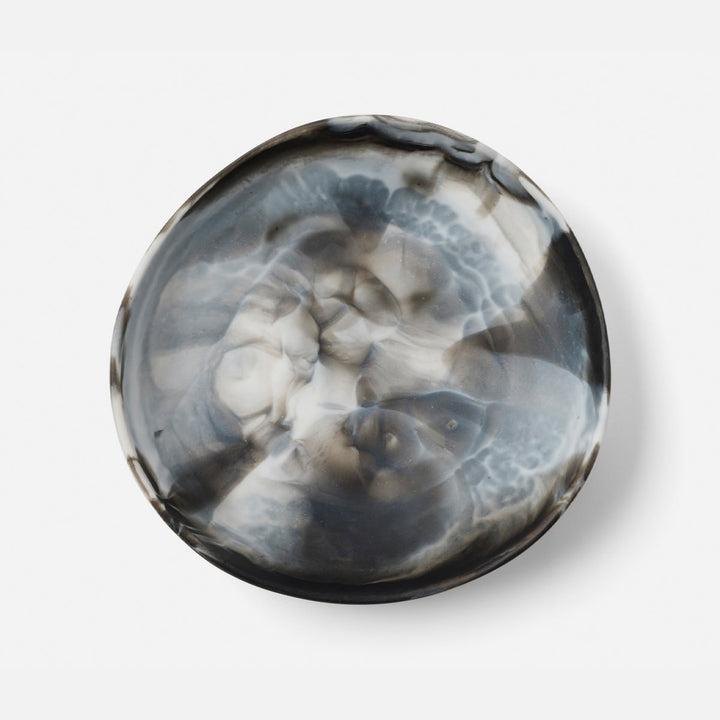 Mazzy Black Swirled Serving Bowls Resin Set/2