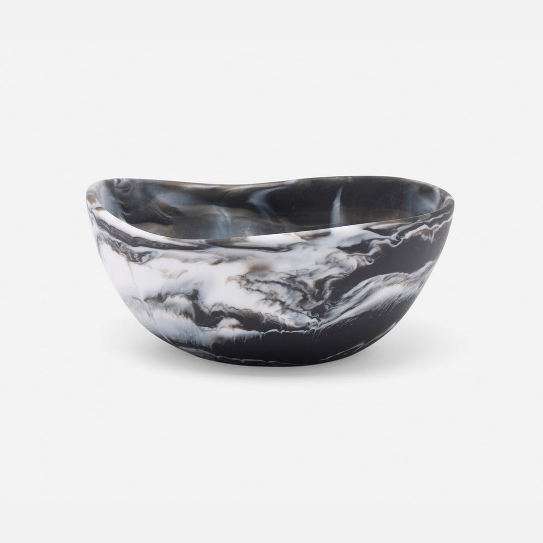 Mazzy Black Swirled Serving Bowls Resin Set/2