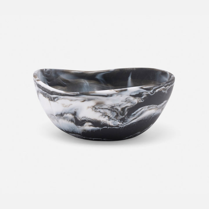 Mazzy Black Swirled Serving Bowls Resin Set/2