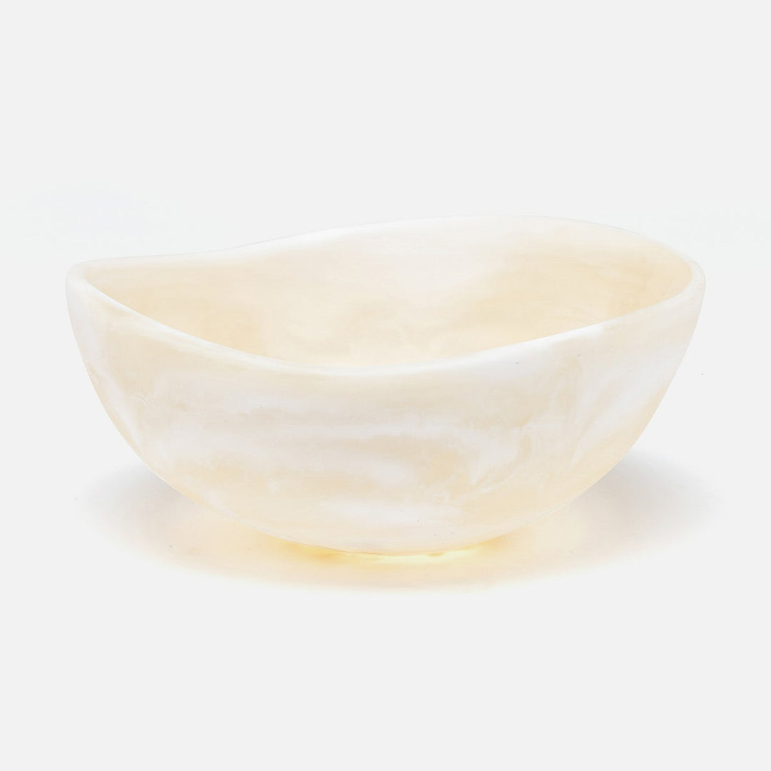 Mazzy Ivory Swirled Serving Bowls Resin Set/2