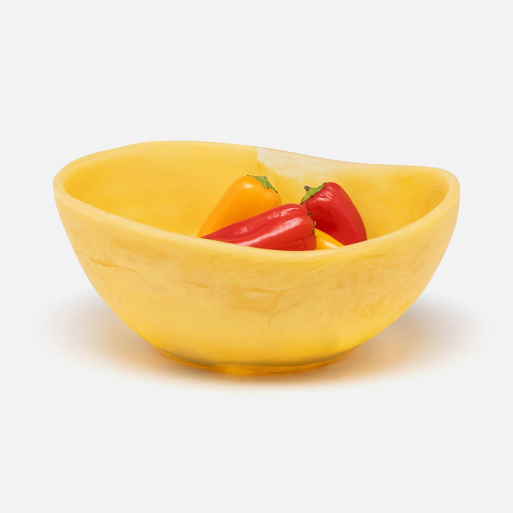 Mazzy Lemon Swirled Serving Bowls Resin Set/2