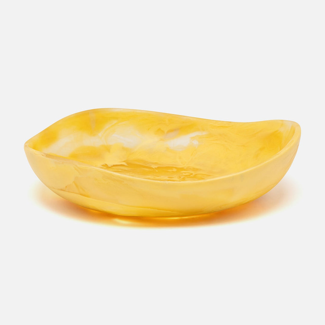 Mazzy Lemon Swirled Serving Bowls Resin Set/2