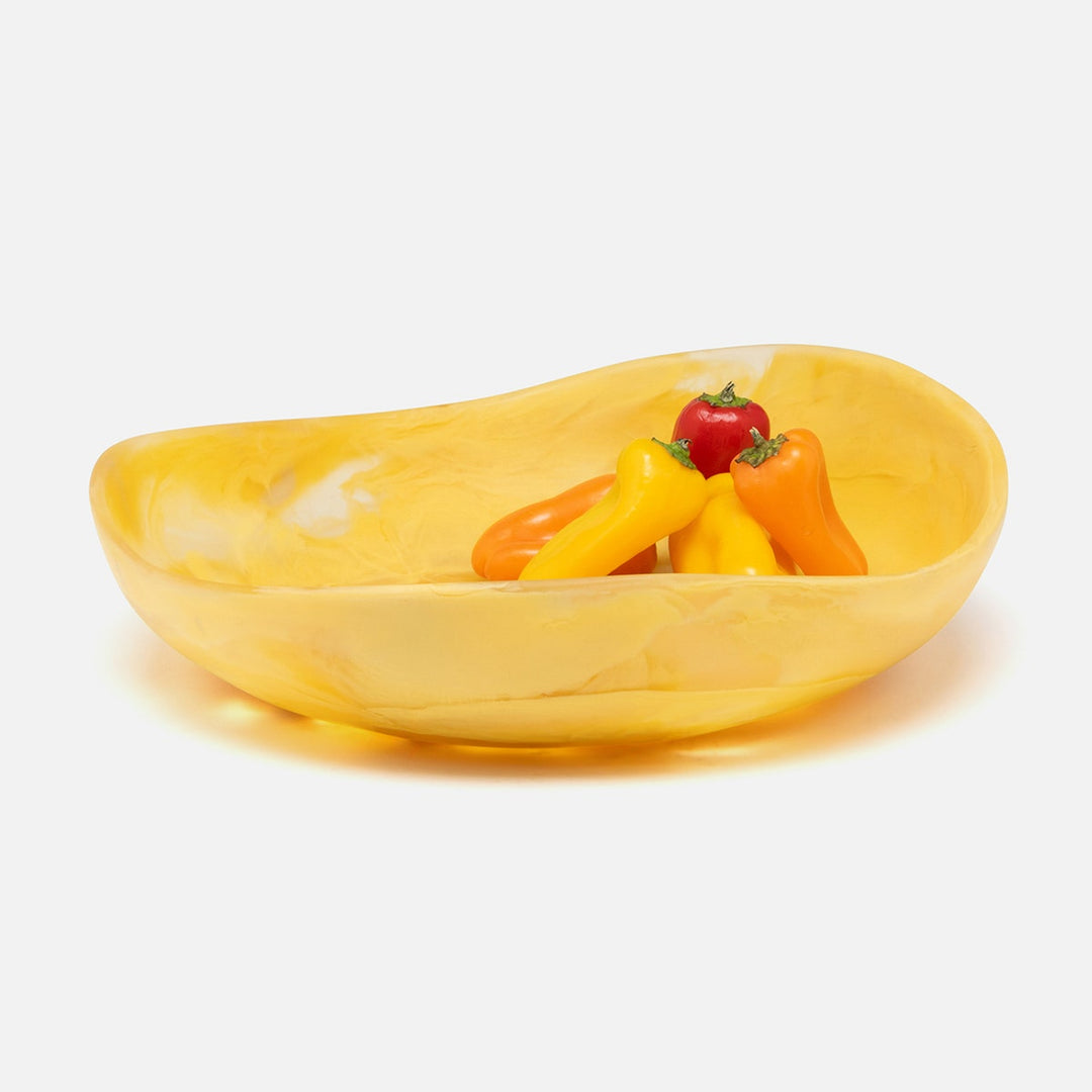 Mazzy Lemon Swirled Serving Bowls Resin Set/2