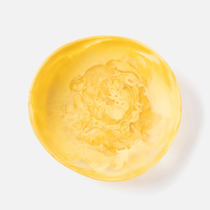 Mazzy Lemon Swirled Serving Bowls Resin Set/2