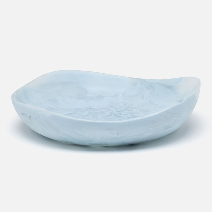 Mazzy Pastel Blue Swirled Serving Bowls Resin Set/2