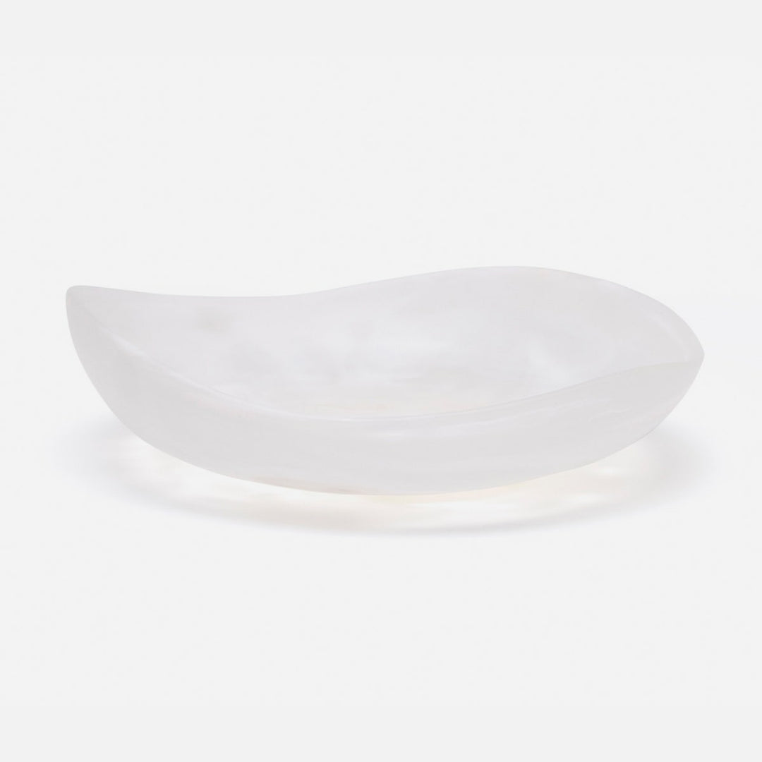 Mazzy White Swirled Serving Bowls Resin Set/2