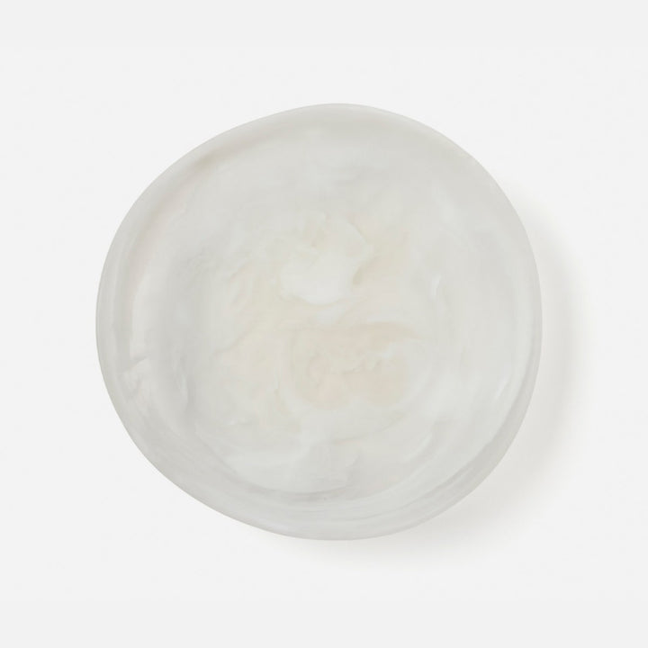 Mazzy White Swirled Serving Bowls Resin Set/2