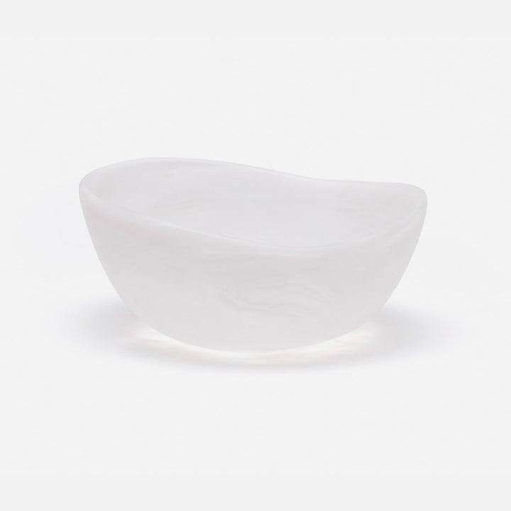 Mazzy White Swirled Serving Bowls Resin Set/2