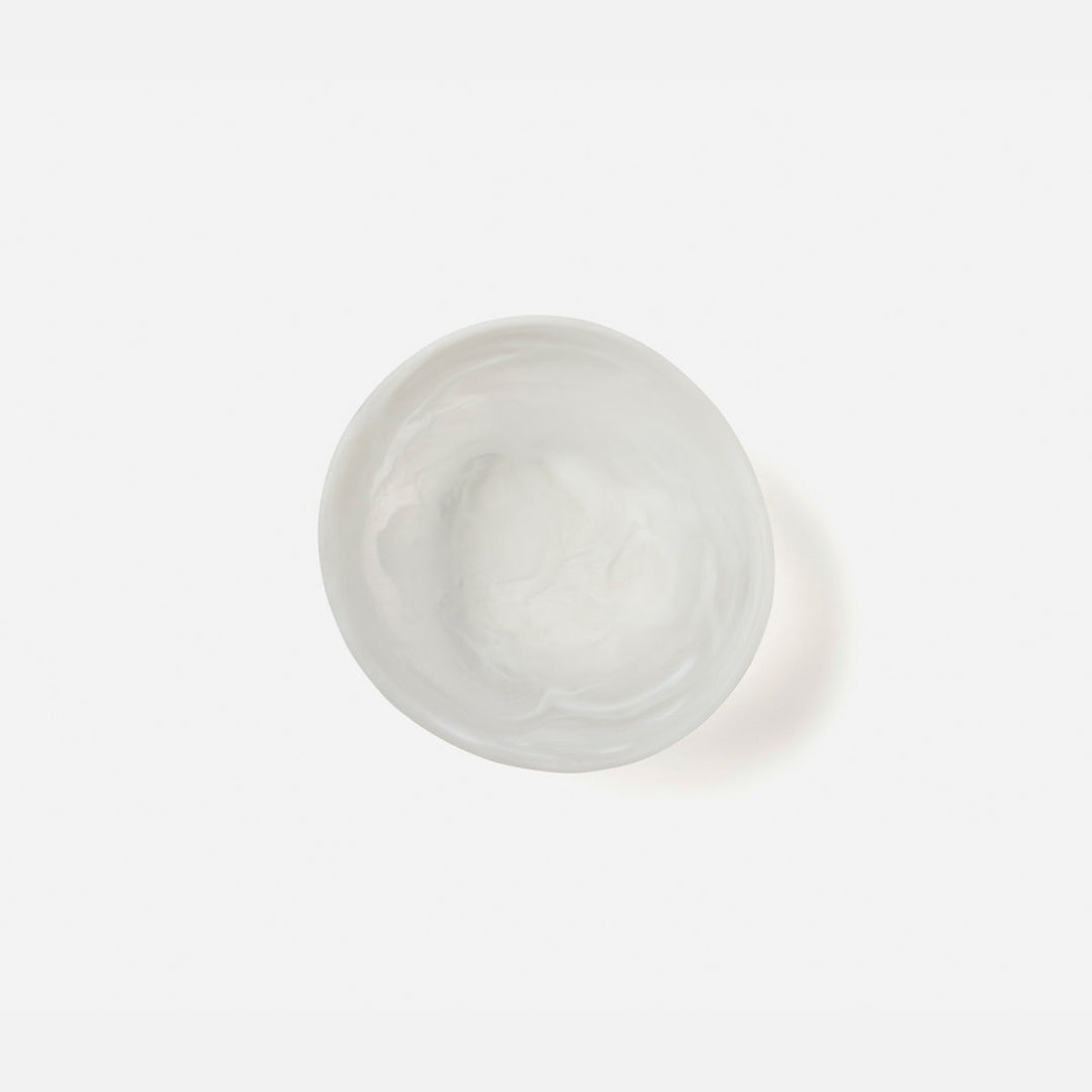 Mazzy White Swirled Serving Bowls Resin Set/2