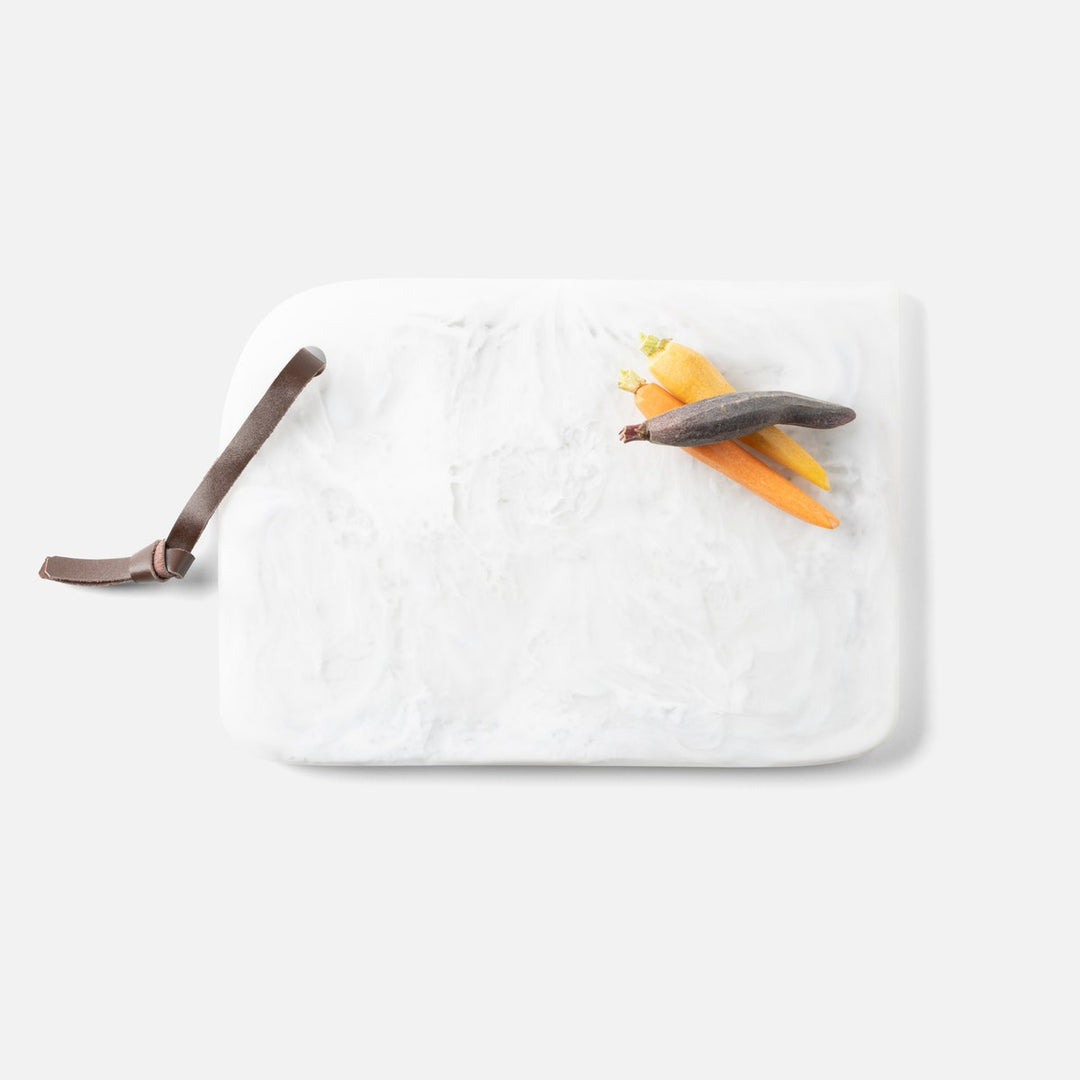 Noah White Swirled Serving Board Resin Large