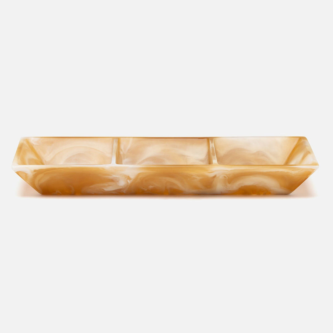 Olena Amber Swirled Snack Bowl Triple Resin