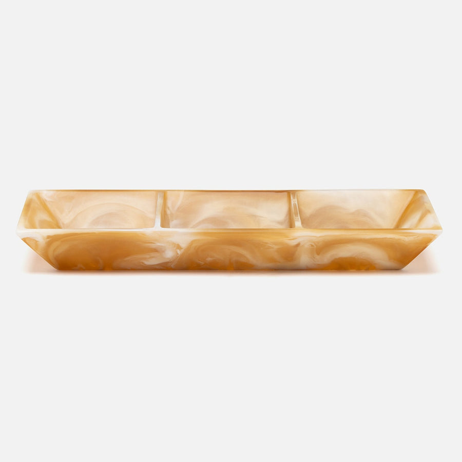 Olena Amber Swirled Snack Bowl Triple Resin