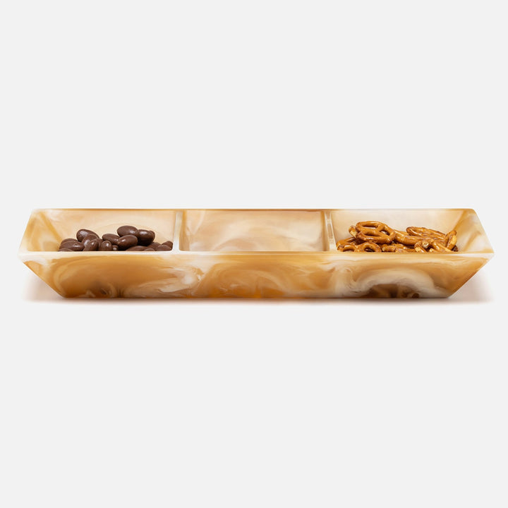 Olena Amber Swirled Snack Bowl Triple Resin
