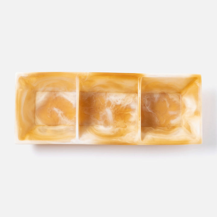 Olena Amber Swirled Snack Bowl Triple Resin