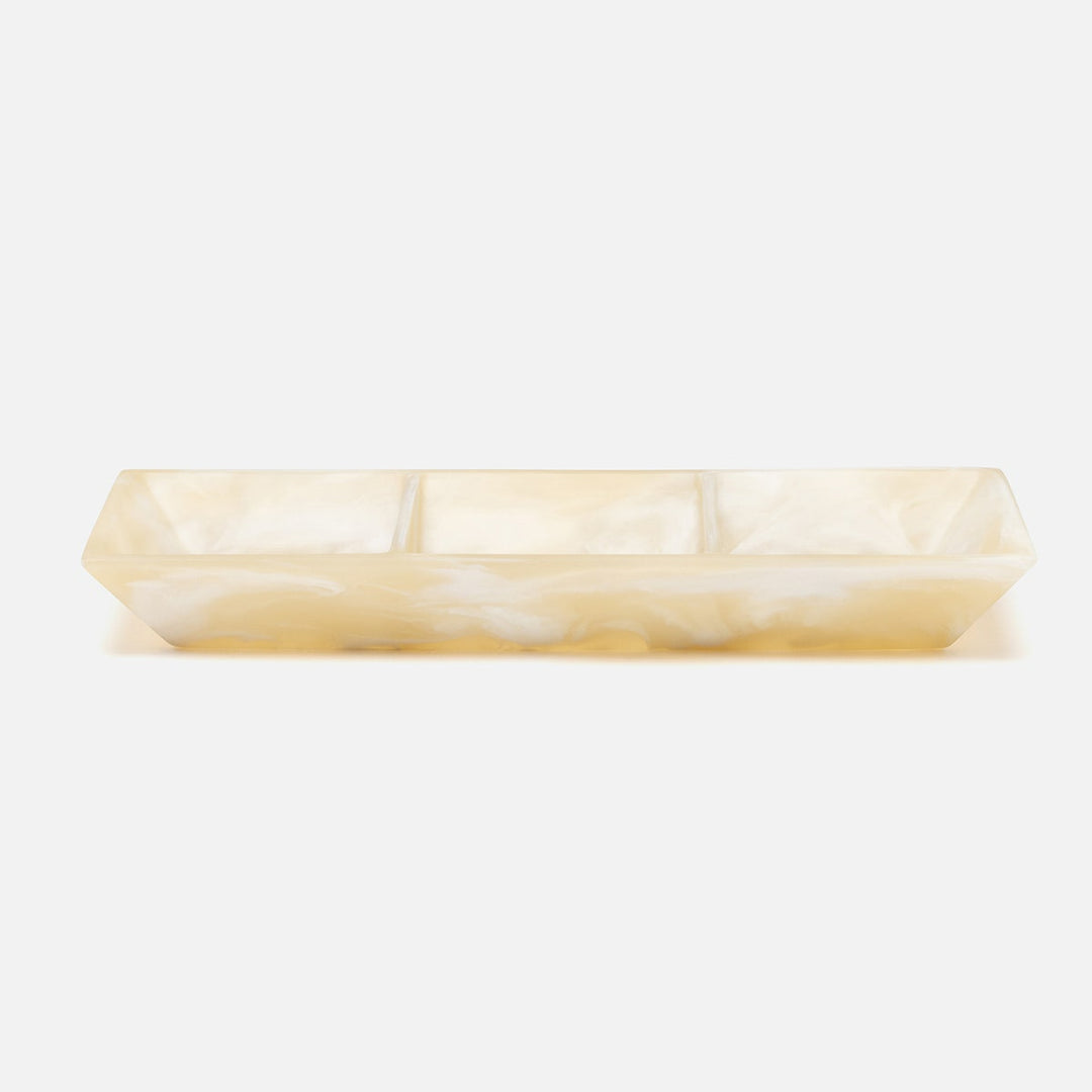 Olena Ivory Swirled Snack Bowl Triple Resin