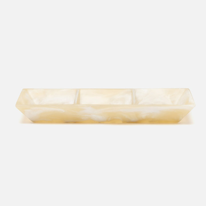 Olena Ivory Swirled Snack Bowl Triple Resin