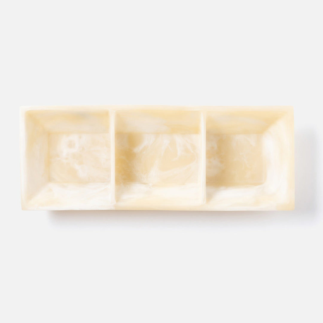 Olena Ivory Swirled Snack Bowl Triple Resin