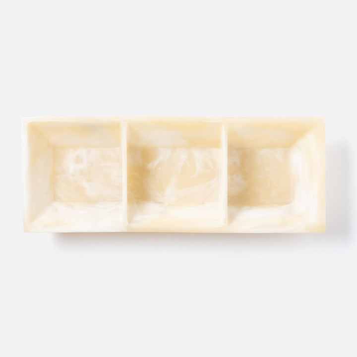 Olena Ivory Swirled Snack Bowl Triple Resin