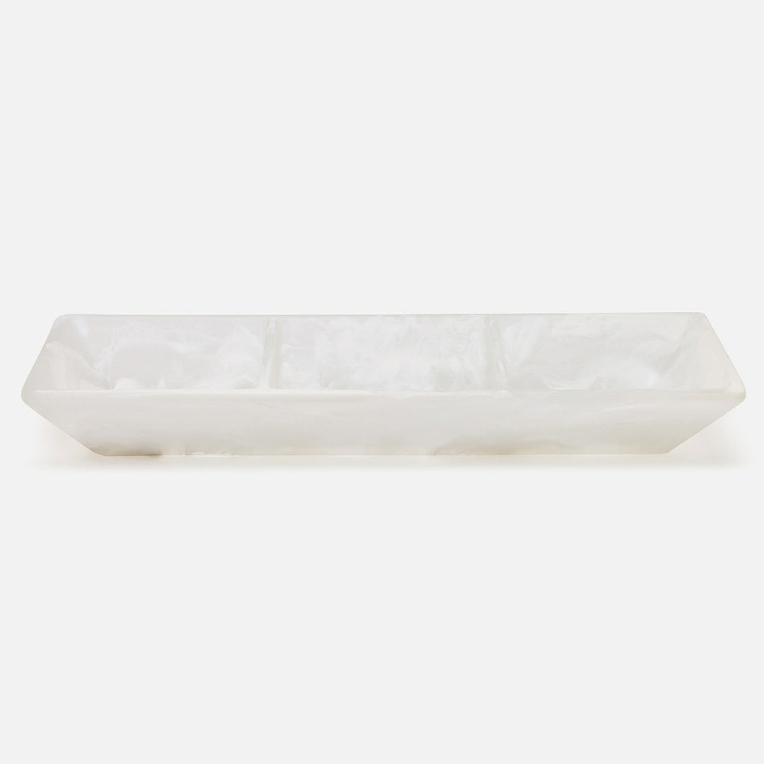 Olena White Swirled Snack Bowl Triple Resin