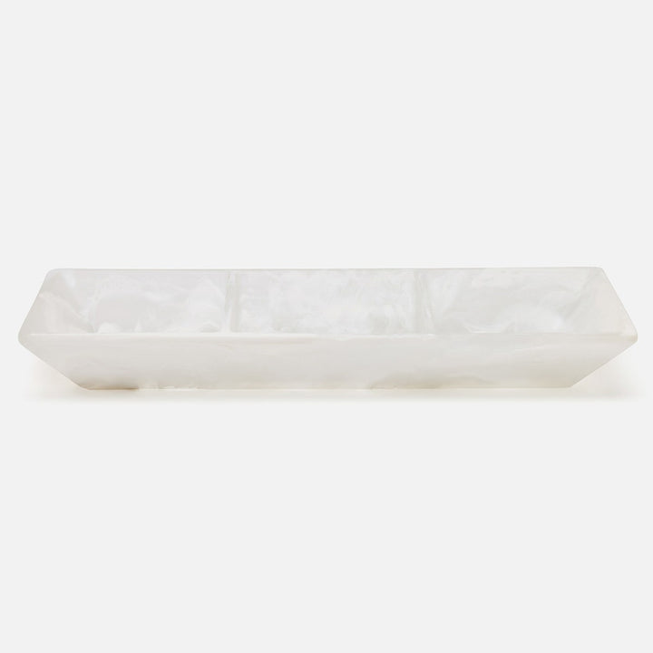 Olena White Swirled Snack Bowl Triple Resin