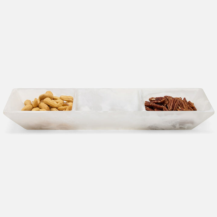 Olena White Swirled Snack Bowl Triple Resin