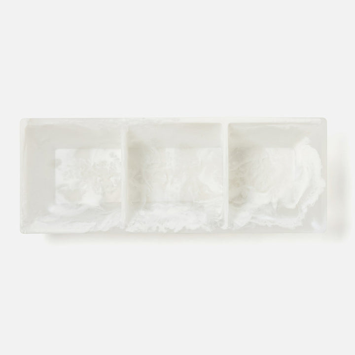 Olena White Swirled Snack Bowl Triple Resin