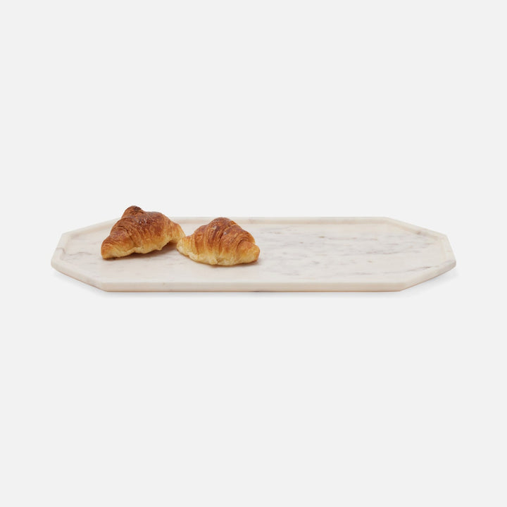 Aila White Marble Serving Tray Large