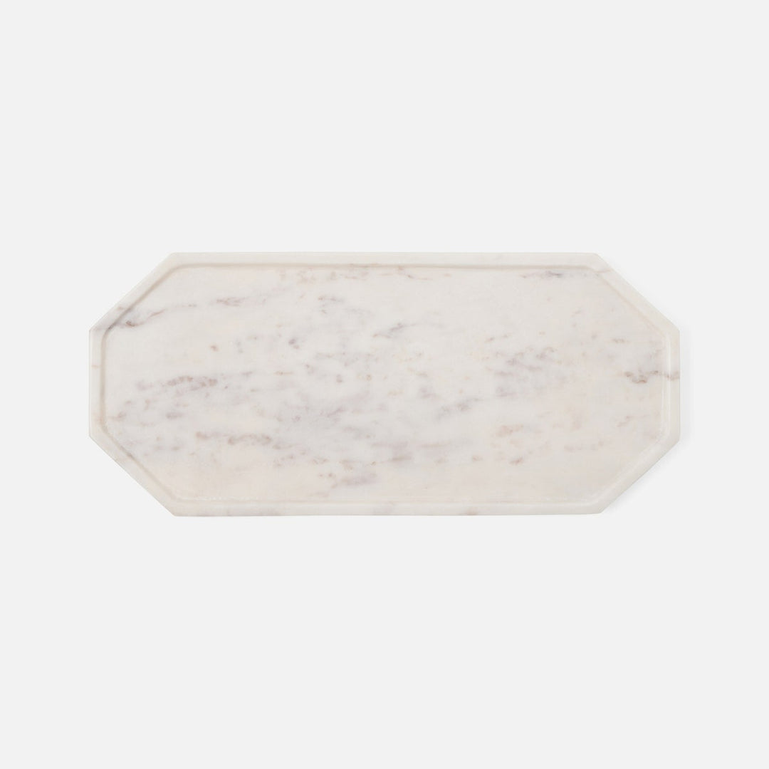 Aila White Marble Serving Tray Large