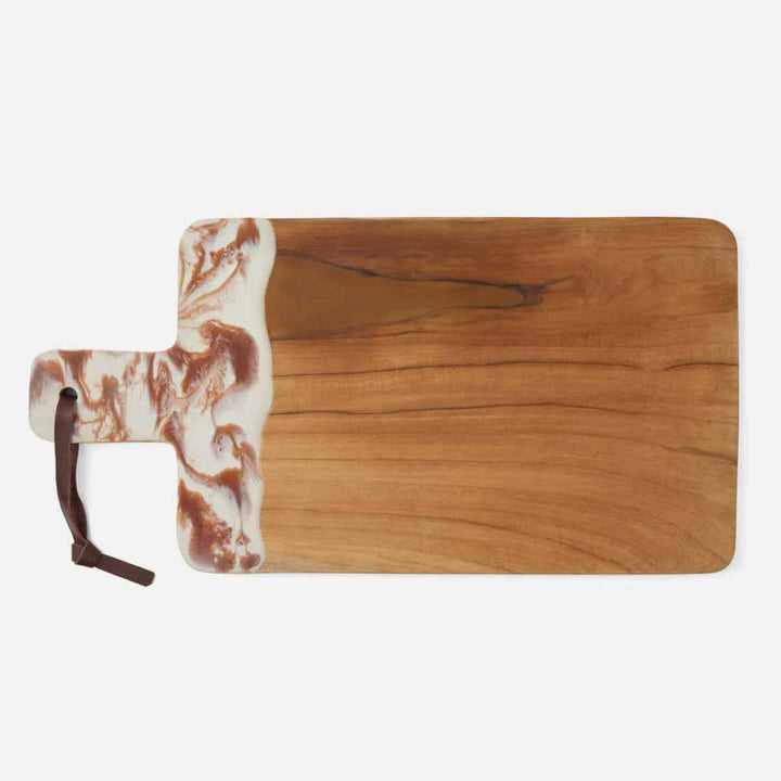 Austin Amber Swirled Serving Board Resin/Natural Teak 235X12