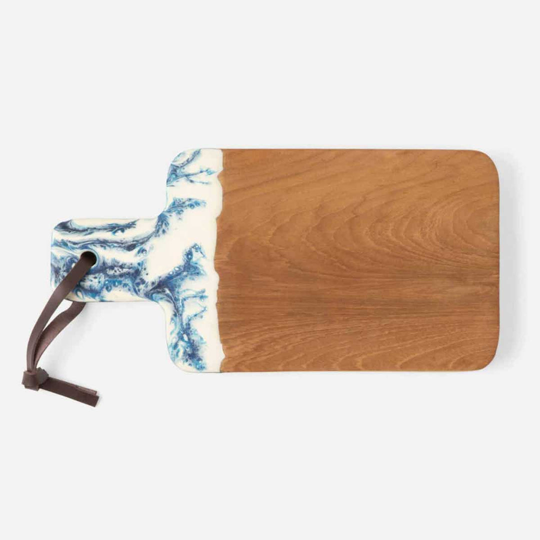 Austin Blue Swirled Resin/Natural Teak Serving Board 165X8