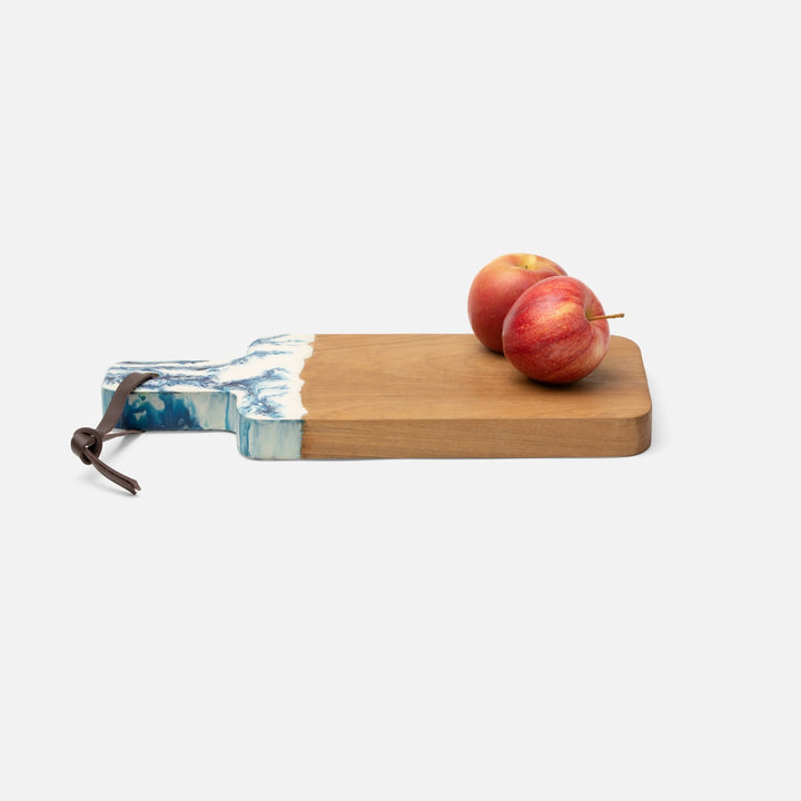 Austin Blue Swirled Resin/Natural Teak Serving Board 165X8