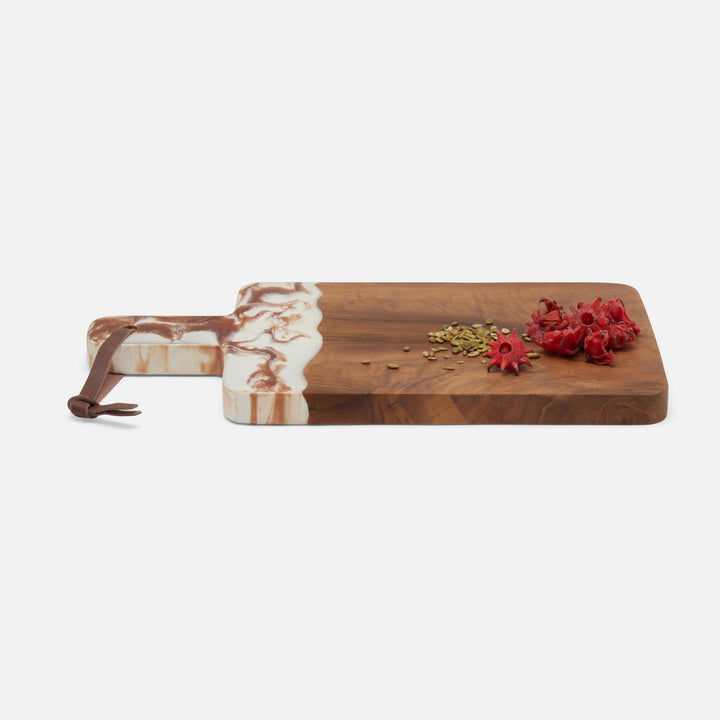 Austin Amber Swirled Serving Board Resin/Natural Teak 195X12