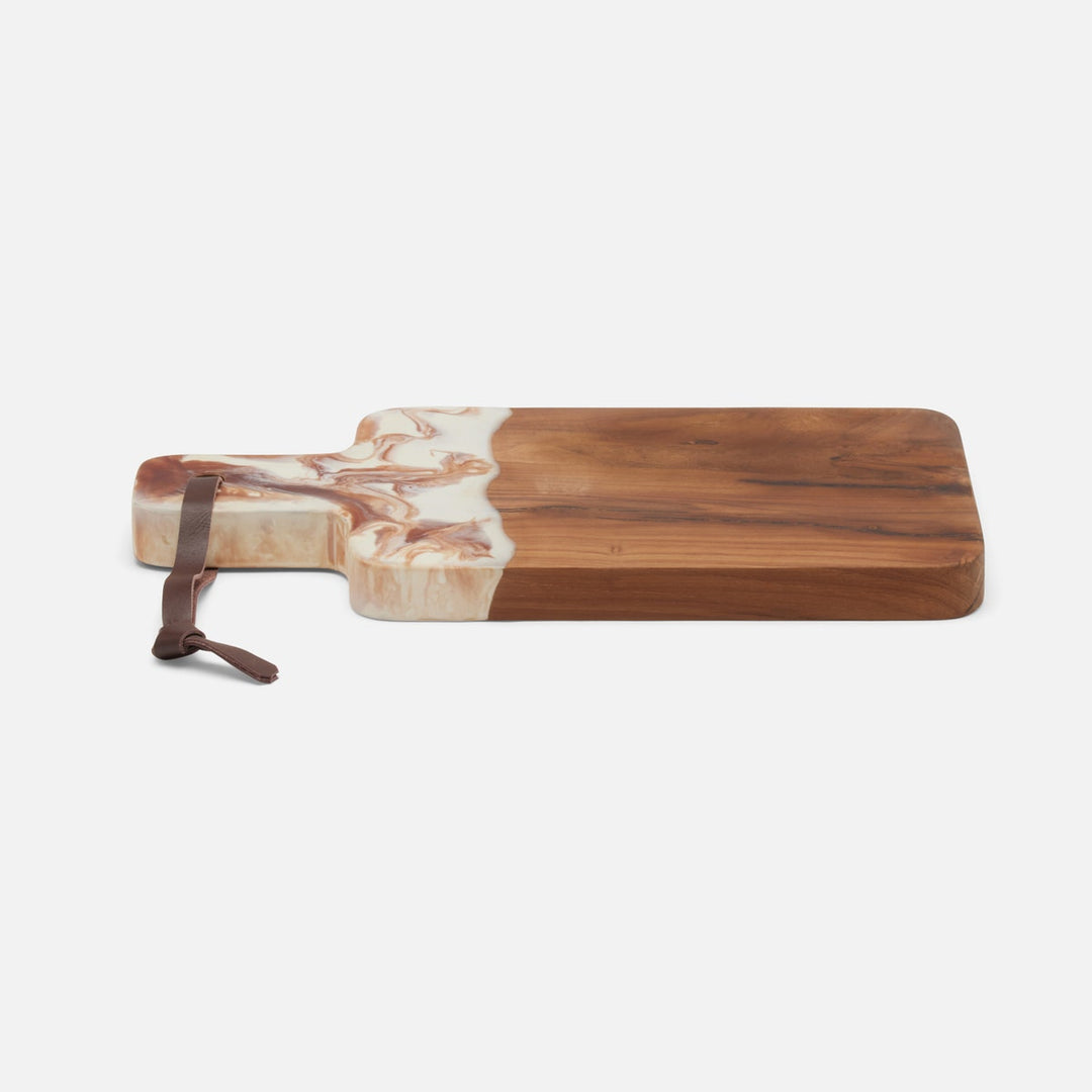 Austin Amber Swirled Resin/Natural Teak Serving Board 165X8