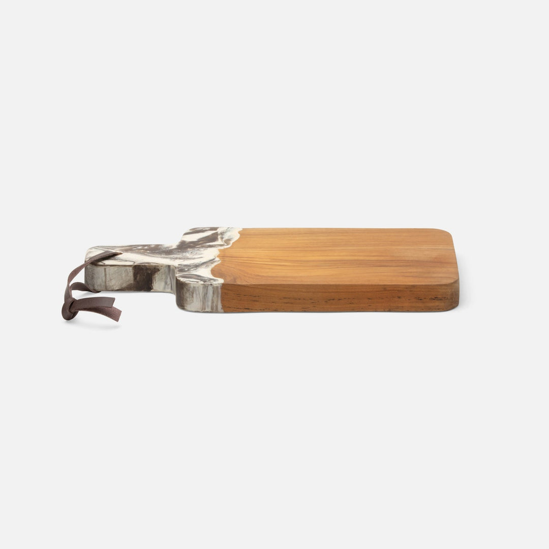 Austin Brown Swirled Resin/Natural Teak Serving Board 165X8