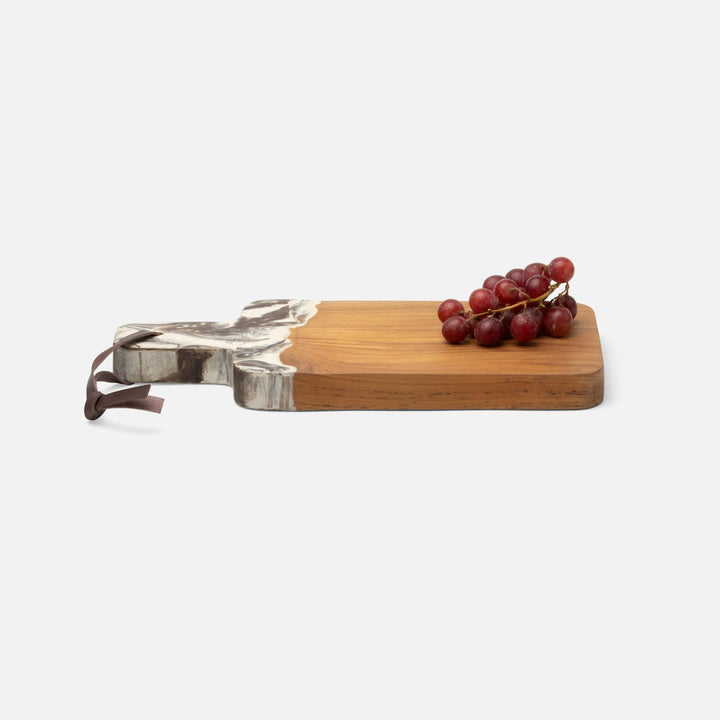 Austin Brown Swirled Resin/Natural Teak Serving Board 165X8