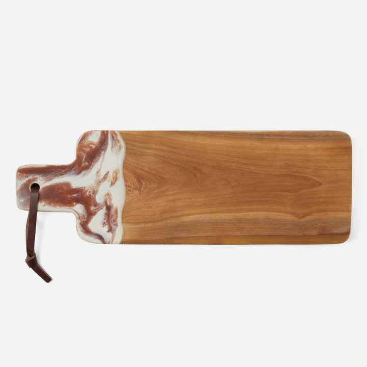 Austin Amber Swirled Serving Board Resin/Natural Teak 22X75