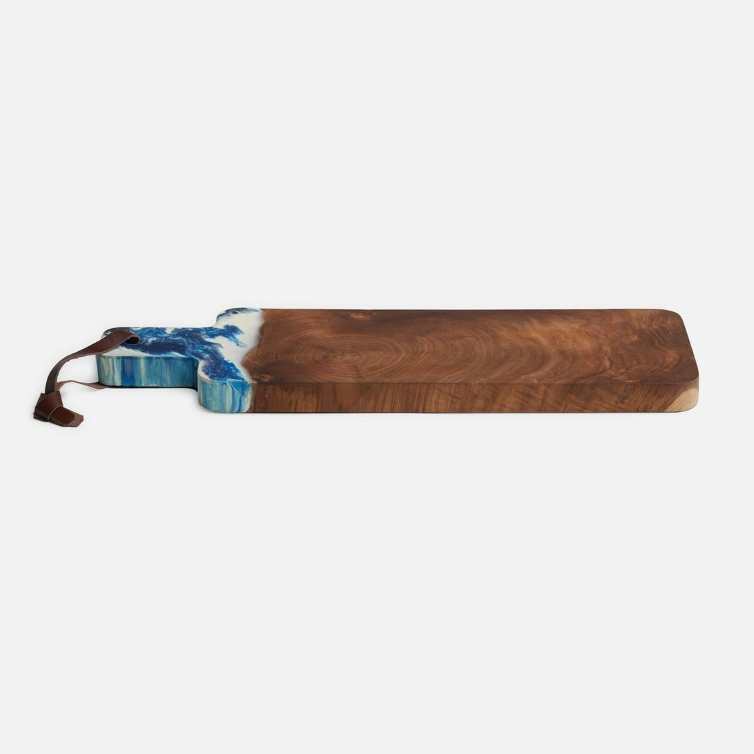 Austin Blue Swirled Serving Board Resin/Natural Teak 22X75
