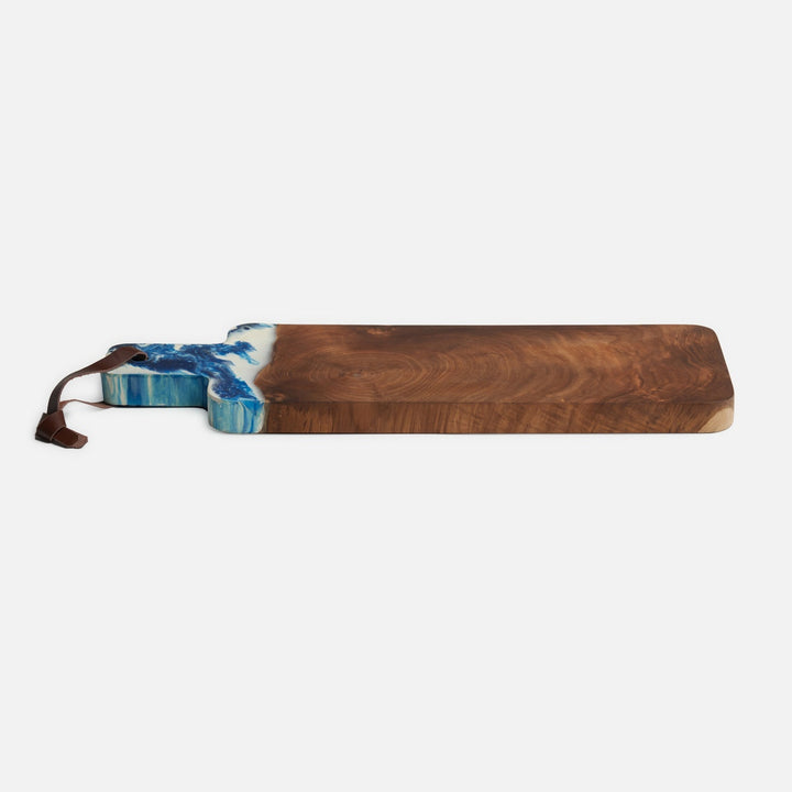 Austin Blue Swirled Serving Board Resin/Natural Teak 22X75