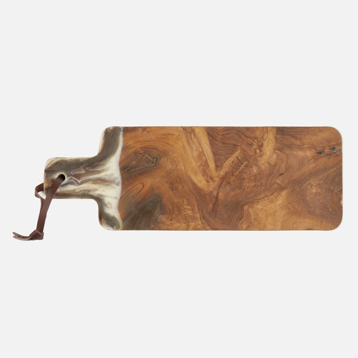 Austin Brown Swirled Serving Board Resin/Natural Teak 22X75