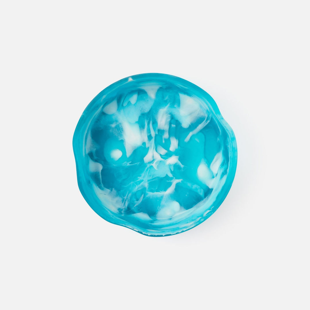Beatrix Aqua Blue Swirled Serving Bowls Resin Set/2