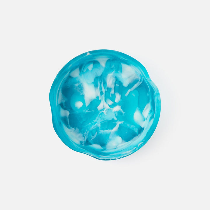 Beatrix Aqua Blue Swirled Serving Bowls Resin Set/2
