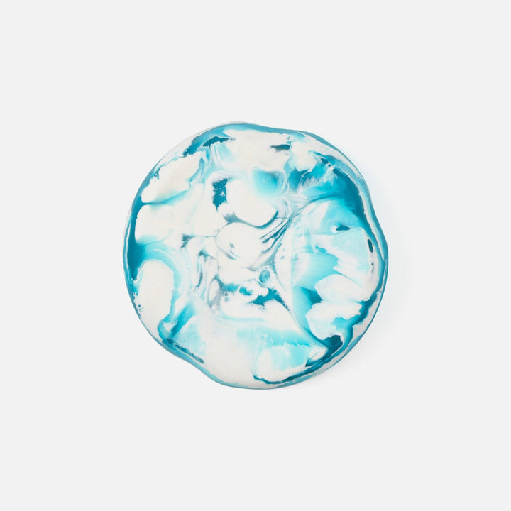 Beatrix Aqua Blue Swirled Serving Bowls Resin Set/2